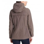 Grey Women's Cotton Four Pocket Hooded Field Jacket (Standard & Plus Sizes) Grey Women's Cotton Four Pocket Hooded Field Jacket (Standard & Plus Sizes)