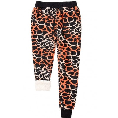 Leopard Womens Fleece Jogger Sweatpants Printed Drawstring Athletic Workout Lounge Pants with Pockets