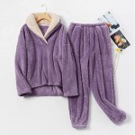 Winter Warm 100% Fleece Plush Pajamas Set for Women Ultra-Soft Flannel Christmas Lounge Homewear Pullover Set Winter Warm 100% Fleece Plush Pajamas Set for Women Ultra-Soft Flannel Christmas Lounge Homewear Pullover Set