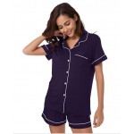 Womens Pajamas Set Short Sleeve, Button Down Cotton Pj Sets For Women Soft Nightwear Womens Pajamas Set Short Sleeve, Button Down Cotton Pj Sets For Women Soft Nightwear
