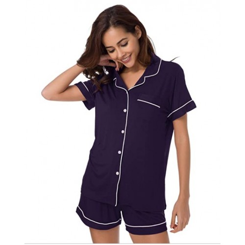Womens Pajamas Set Short Sleeve, Button Down Cotton Pj Sets For Women Soft Nightwear Womens Pajamas Set Short Sleeve, Button Down Cotton Pj Sets For Women Soft Nightwear